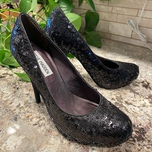 Steve Madden Sequin Black Heels